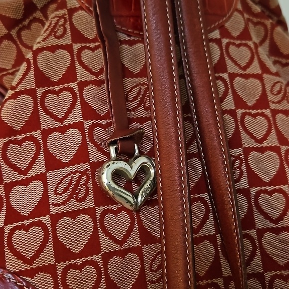 VTG BRIGHTON Hearts Canvas Leather  Coquette Mini Backpack main image 9